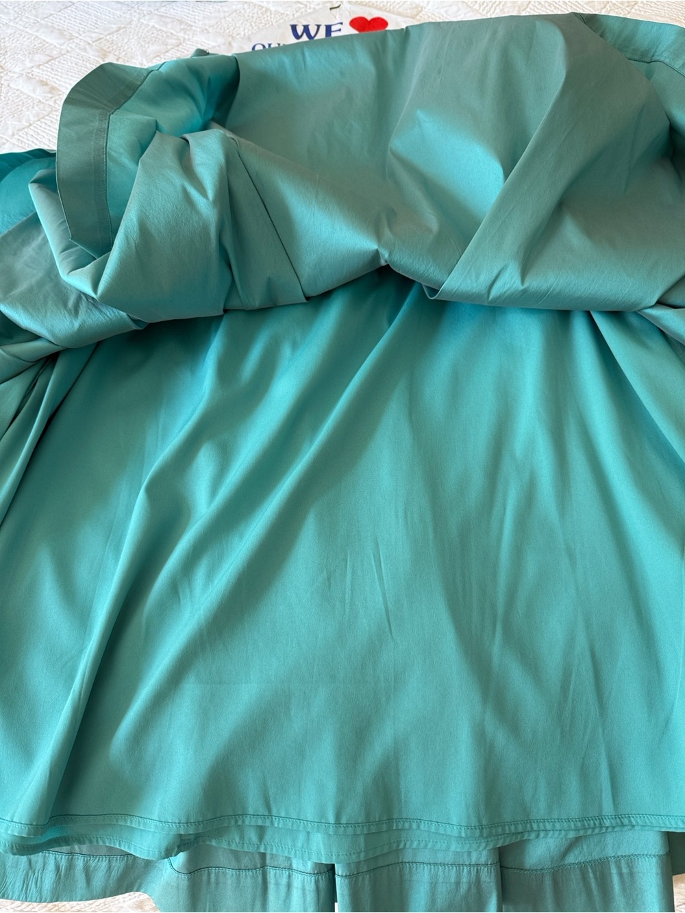 Frances Valentine Teal Circle Skirt with Pleats - Picture 4 of 6